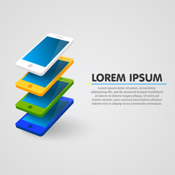 clean and simple smartphone row background vector image