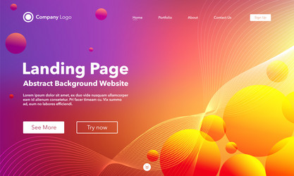 gradient abstract wave background landing page vector image