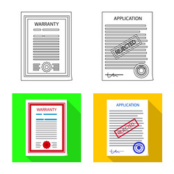isolated object of form and document sign set vector image