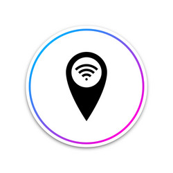 pointer map with wifi internet signal connection vector image