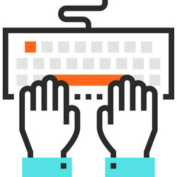 program coding flat line web icon concept vector image