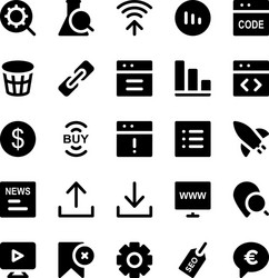 Seo and marketing icons 5 vector