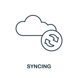 syncing line icon element sign from networking vector image