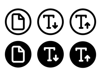 text up and down icon set with file vector image