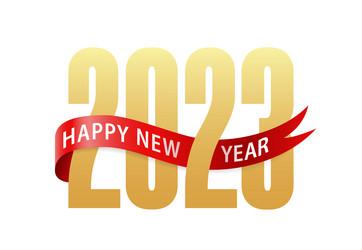 2023 New Year Gold Text 3D Vector Image
