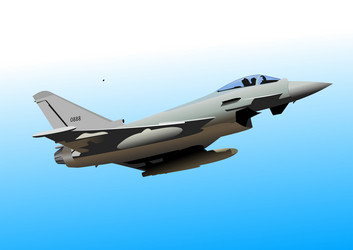 Combat aircraft armed 3d hand drawn vector