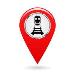 map pointer index of rail traffic the train vector image