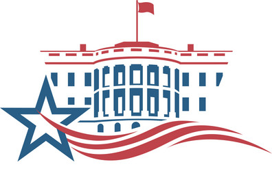 White House Icon - USA Symbol Vector Image