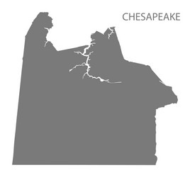 chesapeake virginia city map grey silhouette shape Vector Image