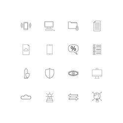 internet technologies simple linear icons set vector image