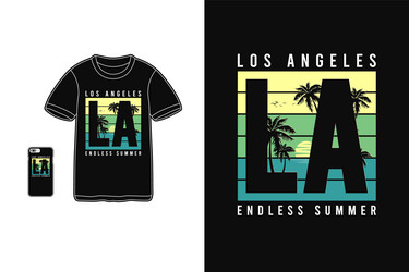los angeles endless summer t shirt design Vector Image