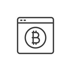 bitcoin web wallet icon in line design vector image
