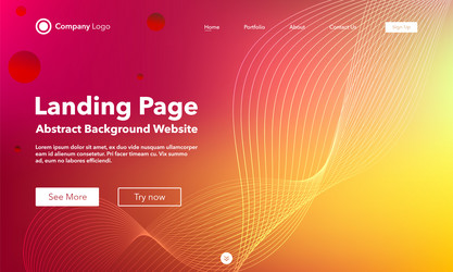 gradient abstract wave background landing page vector image