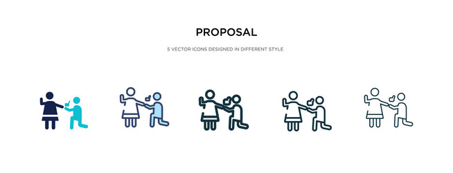 proposal icon in different style two colored vector image
