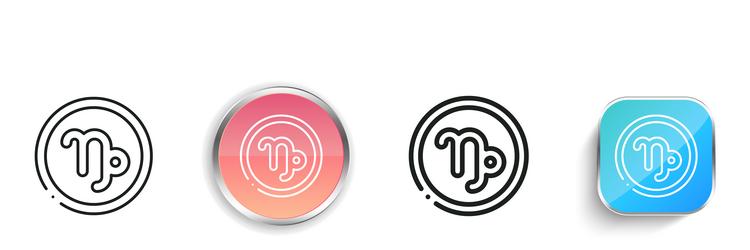 capricorn icon thin linear regular and button vector image
