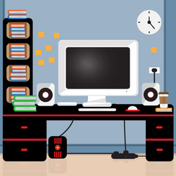 computer desk vector