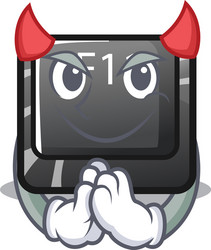 devil button f11 isolated with cartoon vector image