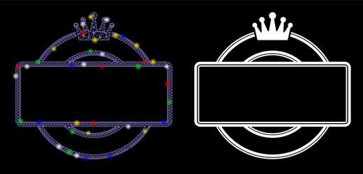 flare mesh network crown round and rectangle frame vector image