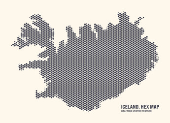 Iceland Hexagonal Map Pattern vector image