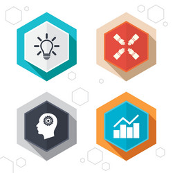 Lamp idea graph chart diagram head with gear vector