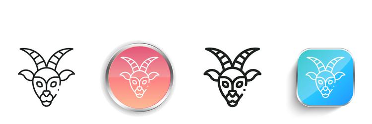 capricorn icon thin linear regular and button vector image