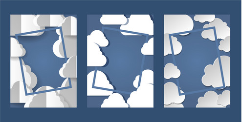clouds frame pattern cloudy backdrop vector image