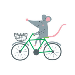 Cartoon grandparents riding a bike and holding Vector Image