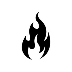 Fire flame icon black isolated on white vector