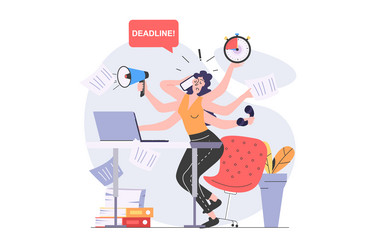 multitasking concept in modern flat design for web vector image