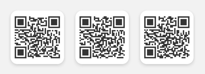 random qr code set on ui tab digital scan vector image