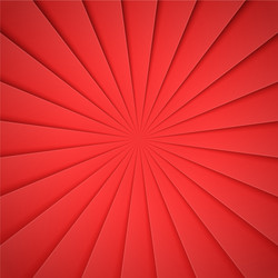 Red rays in paper style background for design vector