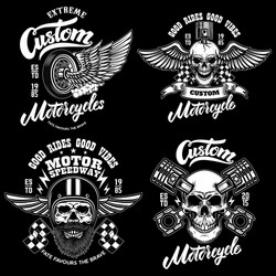 Motorcycle Racer Emblems Vector Image