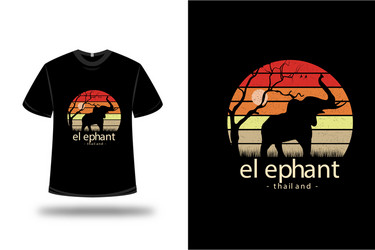 Elephant Thailand T-Shirt - Red & Orange Vector Image