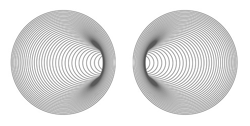 symmetrical design of two mirrored circles vector image