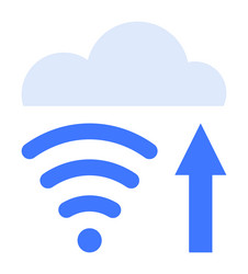 cloud upload concept with wireless and upward vector image