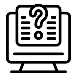 computer showing online survey with question mark vector image