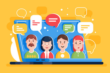 People discuss and comment in online social vector