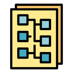 Technical algorithm icon flat vector