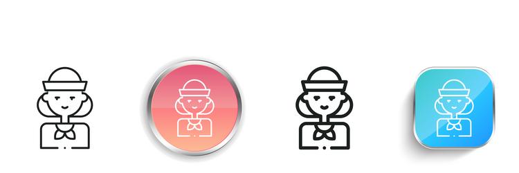 captain icon thin linear regular and button style vector image