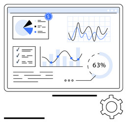 data analytics dashboard with graphs charts vector image