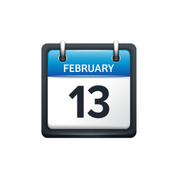 February calendar icon vector