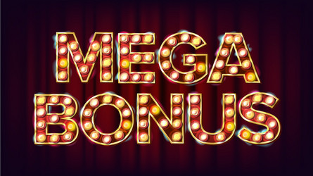 mega bonus banner casino vintage golden vector