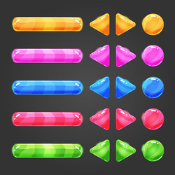 set of game interface button color vector