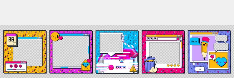 Retro software paint window interface in 90s Vector Image