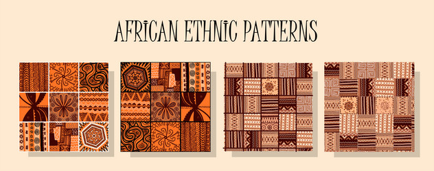 African ethnic pattern a set of patterns vector