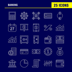 Banking line icon for web print and mobile uxui vector