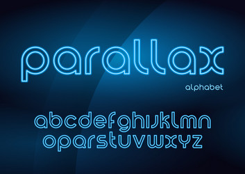 parallax linear neon typefaces alphabet vector image