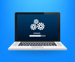system software update data or synchronize vector image