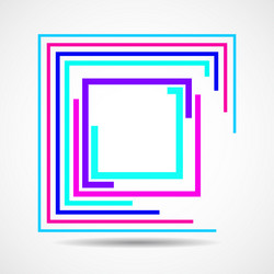 abstract colorful square logo with lines vector