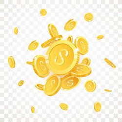 Gold coins explosion banner vector